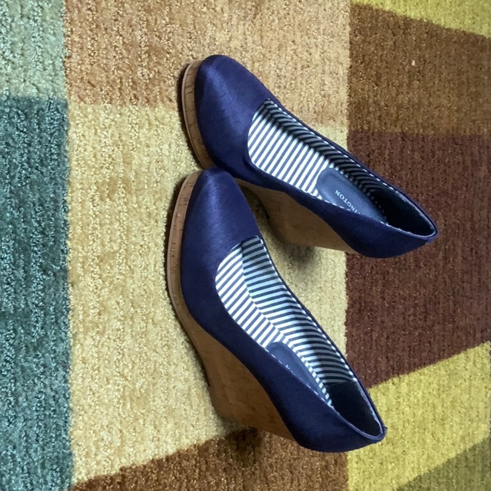 Covington Navy Wedge Heels